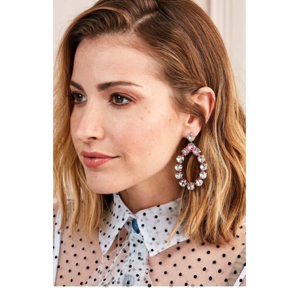 Stella Large Rhinestone Earrings - Picture 6 of 6